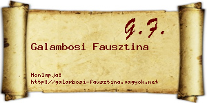 Galambosi Fausztina névjegykártya